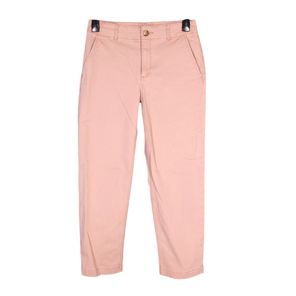 LOFT Ann Taylor THE PERFECT STRAIGHT Blush Pink MID-RISE Pockets CHINO PANTS 4